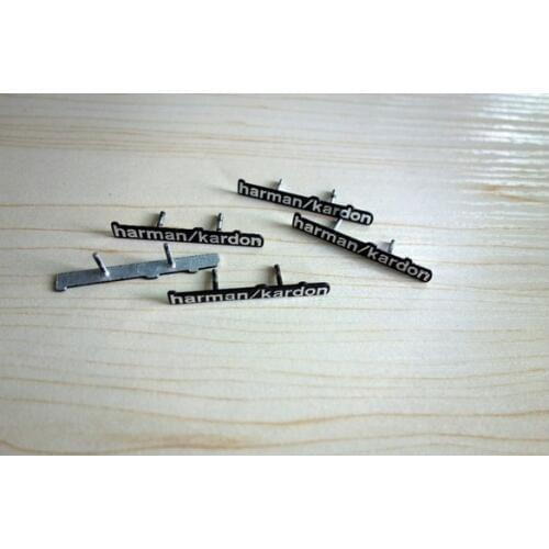 4X harman/kardon Hi-Fi Speaker audio Speaker 3D Aluminum Emblem stereo with 2 pins 43x5mm