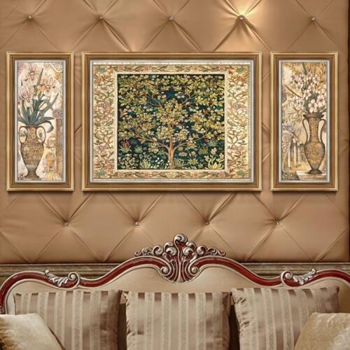 EECAMAIL Diamond Painting Full Drill Triptych Diamond Painting Rich and Peaceful Money Tree 5D Round Diamond DIY Diamond Embroid