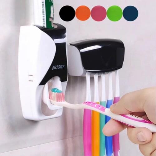 Automatic Toothpaste Dispenser Dustproof Wall Mount Storage Wall Holder Bathroom Accessories Set Squeezer Washroom Product