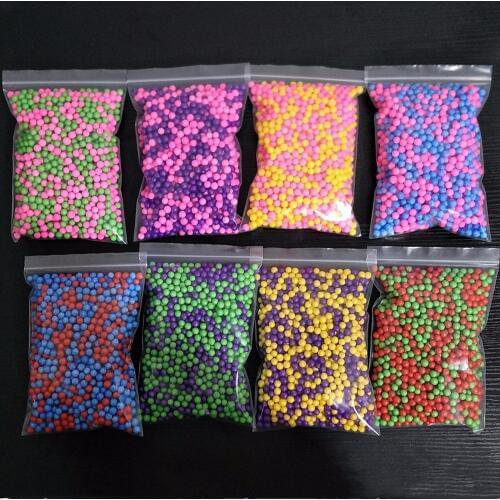 7-9mm 13g Bleeding Colour Polystyrene Styrofoam Beads For Slime Color Foam Balls Decorative Ball DIY Craft Supplies TOYS BEAD