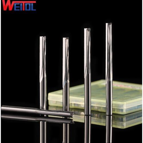 Weitol free shipping N 4mm two flutes straight milling cutter tungsten carbide router bits for wood engraving cutter tools