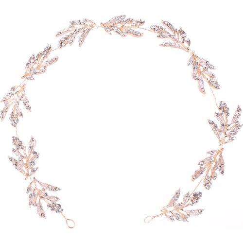 Hot Sale Rhinestone Headband Gold Leaf Hairband Bridal Wedding Hair Accessories