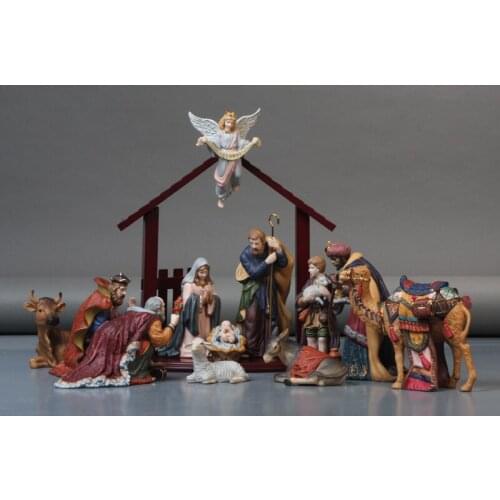 Christ Jesus Virgin Mary Holy Child Manger Group Ornaments Home Decoration Ceramic Crafts Church Gifts