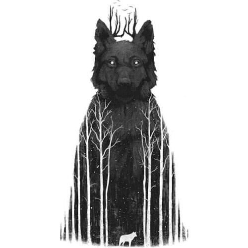 Interesting Tribal Forest Wolf Car Stickers On The Car Accessories KK Vinyl PVC 14cm*7cm Motorcycle Car Styling Laptop Decal