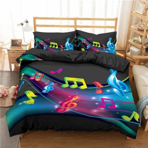 WOSTAR Music Bedding Set luxury home textiles Keyboard Music Note Duvet Cover Bed Linen king size Comforter bedclothes 2/3pcs