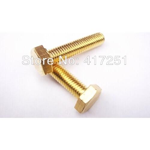 10 pieces Metric Thread M8*16mm Brass Outside Hex Screw Bolts Fasteners