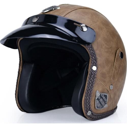 Motorcyle Helmet Open Face Vintage Retro Casque Cycling Scrambler Cafe Racer Scooter Racing Biker Motorbike Cascos Para Moto