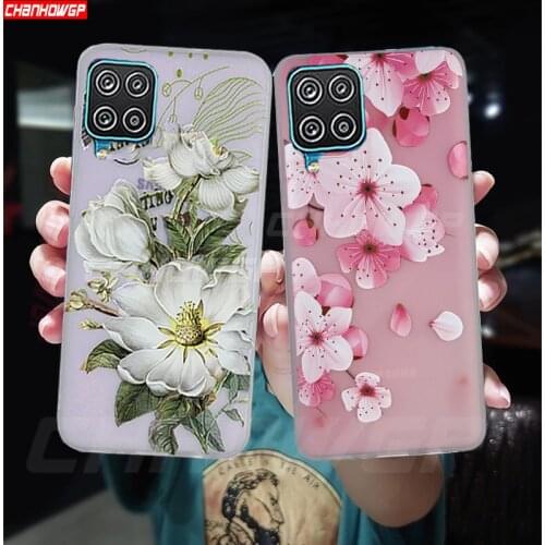 Soft Silicone Flower Case For Samsung Galaxy A12 A32 A42 A52 A72 A21S A51 A71 A01 A11 A31 A41 M51 S20 FE S21 Plus Ultra Cover