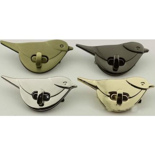 New Bird Shape Clasp Turn Lock Twist Locks Bag Accessories Metal Hardware For Diy Handbag Bag Purse Buckle Lock Decorative