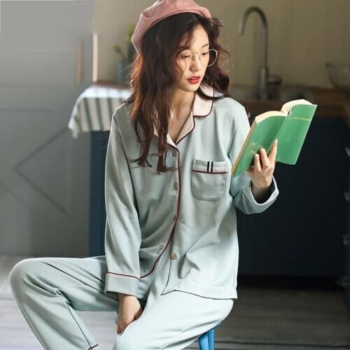 New Women Winter Pajamas Turn-down Collar Cotton Nightwear Girls Large Size Homewear Long Sleeve Casual Sleepwear M-XXXL