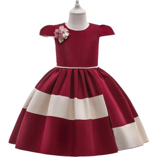 2021 New Baby Dress High quality satin cloth Kids Birthday Party Wedding Dress Halloween Christmas Tutu Princess Dress Summer