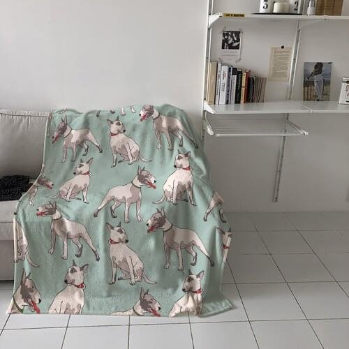 Puppy Animal Bulldog Throw Blanket Home Sofa Decor Blanket Portable Soft Bedspread Microfiber Flannel Blankets for Beds