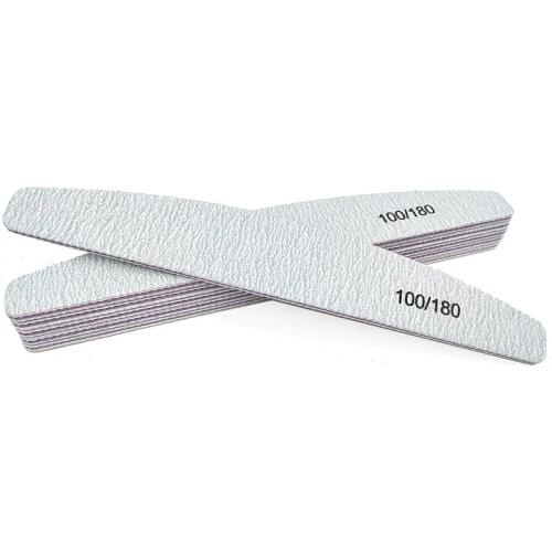 5pcs Sanding 100/180 Grey Nail File Half Moon Buffer Block For Manicure Polishing Tools Nail Art Accessory Acrylic Nail Aupplies