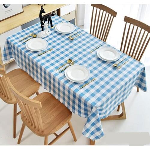 Plastic PVC rectangular Tablecloth Lattice printed Waterproof Oilproof kitchen dining Table colth Cover Mat washable Oilcloth