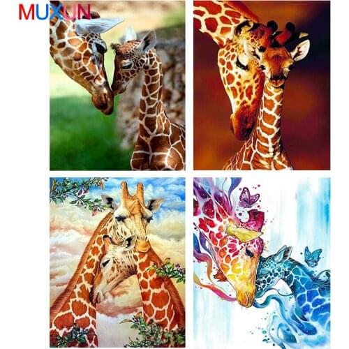 Full Square / Round 5D Diamond Painting Animal Giraffe New 3D Shaped Diamond Embroidery Diamond Mosaic Art Home Decoration Lx39