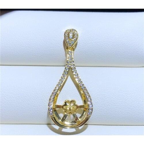 Gold Plated Gorgeous Pendant Mountings Findings Settings Jewelry Parts Fittings Accessories for Pearls Corals Jade Beads Stones