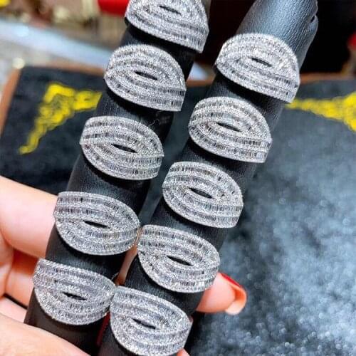 Luxury Mouth style diamond cz 925 sterling silver Engagement Wedding band Rings for Women Bridal Party Fine Jewelry Gift