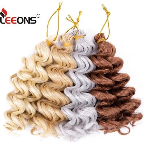 Leeons 20Inch Freetress Water Wave Canecalon Hair Crochet Hair Extensions Water Wave Synthetic Hair Water Wave Braiding Hair