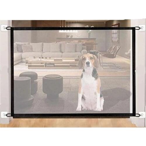 Foldable Pet Dog Gate Portable Pets Net Yarn Door Cat Isolated Network Safety Dog Barrier Fence for Indoor and Outdoor Nano Mesh