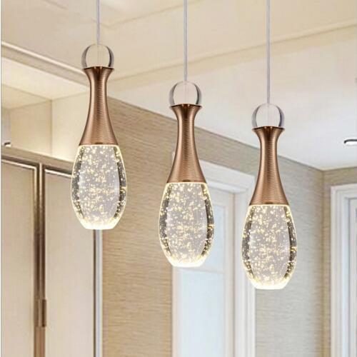 Modern Luxurious Art Glass Pendant Light LED Bar Bedroom Creative Decor Perfume Bottle Crystal Hanging Lamp