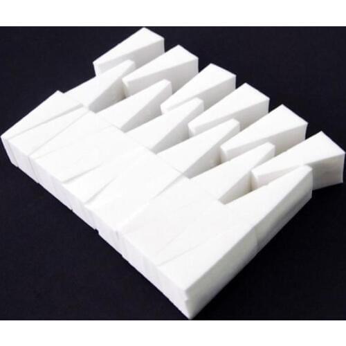 24 Pcs Different Sizes White Triangle Cotton Pad Makeup Sponge Foundation Wet Dry Use Non-latex Vitamin E Cosmetic Puff