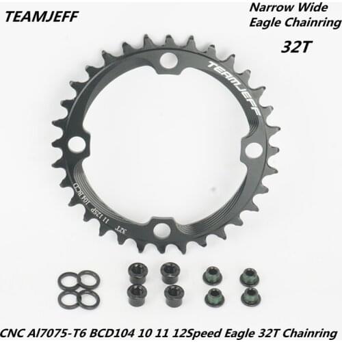 FOVNO MTB Mountain Bike ALLOY 7075 FULL CNC Narrow Width BCD 104 10 11 12 Speed 32T 34T 36T 38T Bicycle Chainring