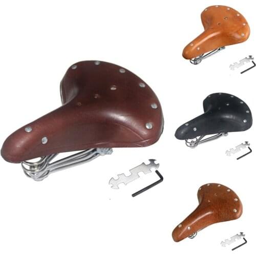 Retro Vintage Bicycle Saddle 3 Spring Shock Seat Cushion Cycling Comfortable Replacement Bicycle Saddle