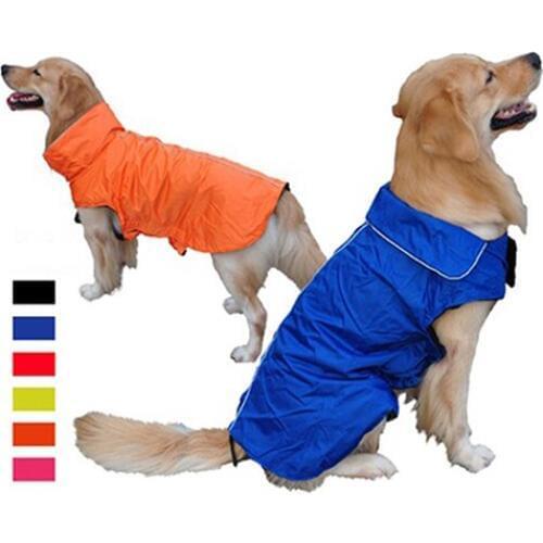 Waterproof Big Pet Dog Fashion Waistcoat Jacket Fleece Lined Raincoat Clothes