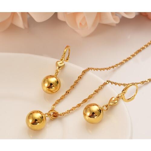 Amazing african beads jewelry set chain women Nigerian wedding gold multi layer necklace/ earring Indian jewelry sets