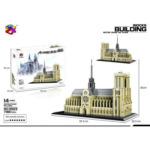 World Famous Architecture France Notre Dame de Paris historical and cultural city DIY Diamond Cartoon Blocks Brick Kids Toy Gift