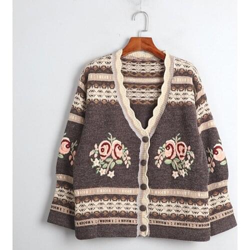 Knit Sweaters Women Cardigan Sweater Top Khaki Long Sleeve Casual Sweater