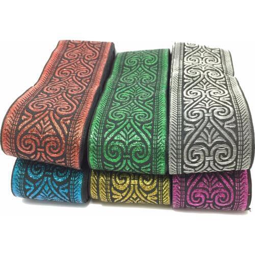 ZERZEEMOOY wide 2 inch 50mm 9yard/lot Polyester Woven Jacquard Ribbon Christmas peach heart totems