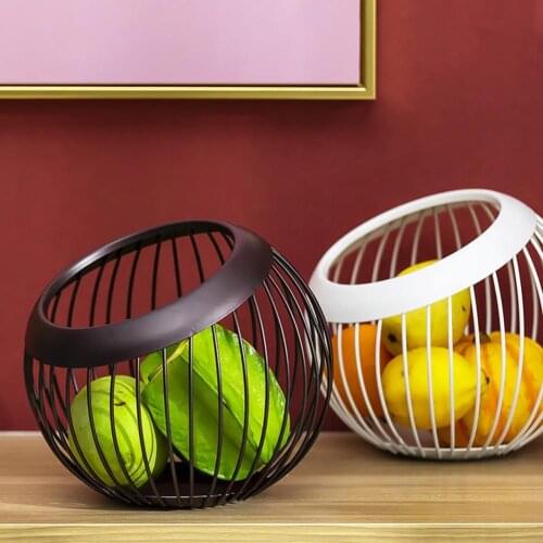 Iron Storage Fruit Plate Drain Basket Modern Home Storage Basket Nordic Style Fruit Plate Fruit Basket