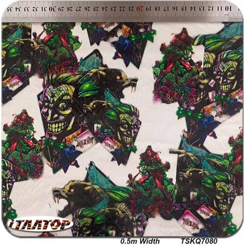 ITAATOP 0.5M * 2/10/20M Carton Wolf Design Water Transfer Printing Film Hydrographic Film Dipping Film