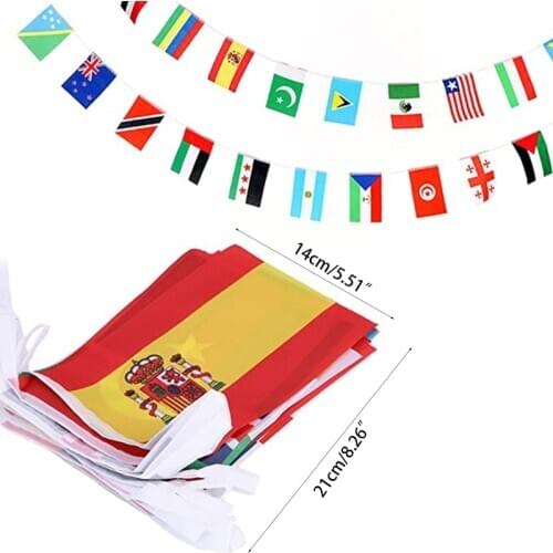 100 Countries String Flag International Bunting Pennant Banner Decoration H58C