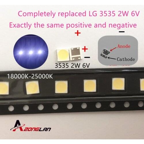 100pcs LG Innotek LED LED Backlight 2W 6V 3535 Cool white LCD Backlight for TV TV Application LATWT391RZLZK