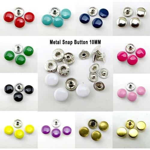 25PCS 10MM Metal White Snap Buttons Fits Coat Brand Sewing Clothes Accessory Round Trousers Snaps Button SNB-995