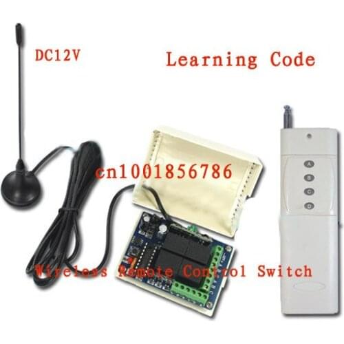 3000M 4Relay 12V wireless remote control system receiver&transmitter With Antenna 315/433MHZ Learning code output is adjustable