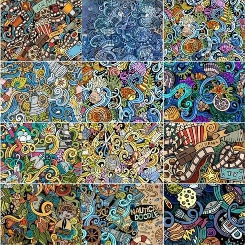 Abstract Diamond Painting Full Parts Shell Seabed Creature Popcorn Spaceship Shell Flashlight Ball Personality Artistic Mural