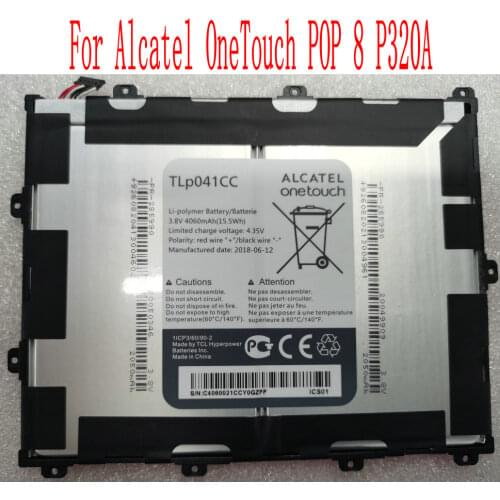 100% Brand new High Quality 4060mAh TLp041CC Battery For Alcatel OneTouch POP 8 P320A Mobile Phone