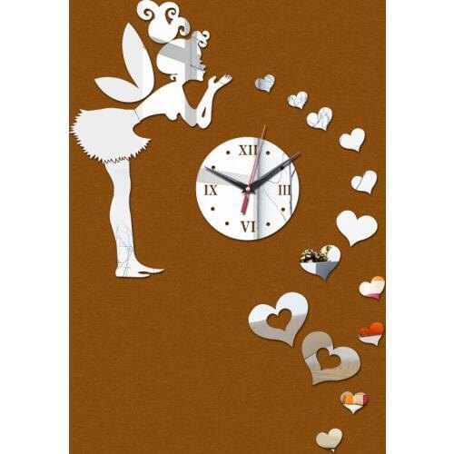 2019 acrylic 3d mirror Quartz watch real wall sticker home decoration fashion clock modern design clocks children