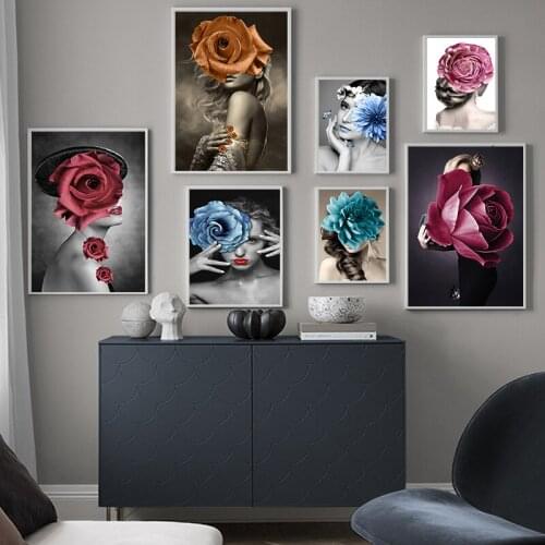 Diamond Embroidery Abstract Painting Beautiful Flower Women 5D Diamond Painting Kit Sross Stitch Mosaic Home Decoration Gift