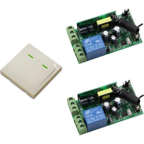 AC 85V 110V 220V 250V Wireless Remote Switch System Radio Controlled Switch ; 2Pcs Relay Receiver + 86 Wall Panel Transmitter