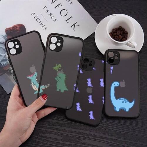 Phone Case For iphone 12 11 8 7 plus mini x xs xr pro max dinosaur matte transparent cover