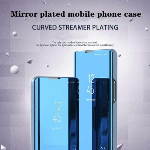 For Goolgle Pixel 4a electroplate Mirror Holster Mobile phone shell intelligence Flip Bracket Mobile phone case