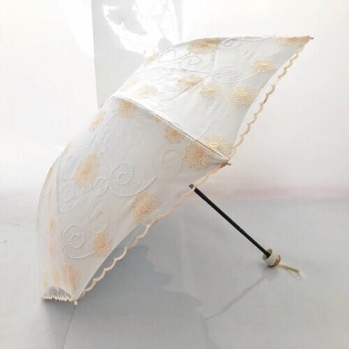 Double Layer Windproof Folding Lace Umbrella Rain Women Gift Men Parasol Steel Material Black Coating Portable Womens umbrella
