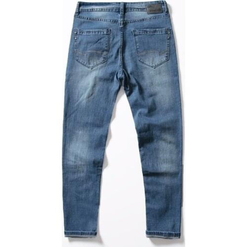 2021 Spring Jeans Mens Slim Fit Straight-Cut Elasticity Business Casual Middle-aged Men Brand Going To Work Long Trousers