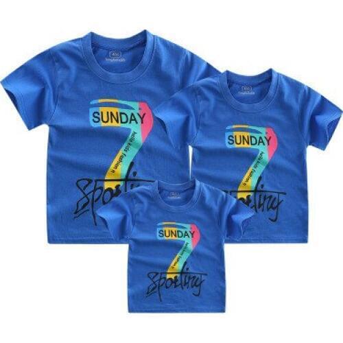 Family Christmas Adult Kids Girls Boys Mommy Letter 7 Print Short Sleeve T Shirt Mother Daughter Clothes Matching Family Outfits