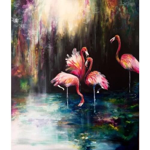 JMINE Div 5D flamingo river Full Diamond Painting cross stitch kits art High Quality Animal 3D paint by diamonds