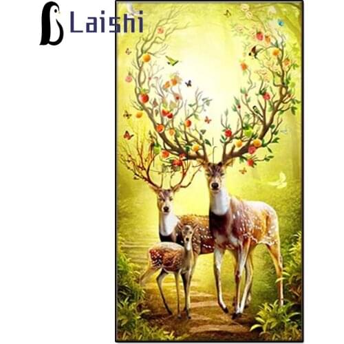 DIY Diamond Painting Full Diamonds Living Room Decor Rich Fortune Deer,Porch Vertical Aisle Corridor Diamond Embroidery 2021 New
